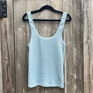 COTTON:ON Teal Ribbed Tank Top,Size Small